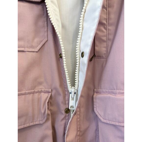Vintage 1980's Pink Woolrich Barn Jacket Windbreaker Chore Coat USA— Size Medium - Picture 3 of 6